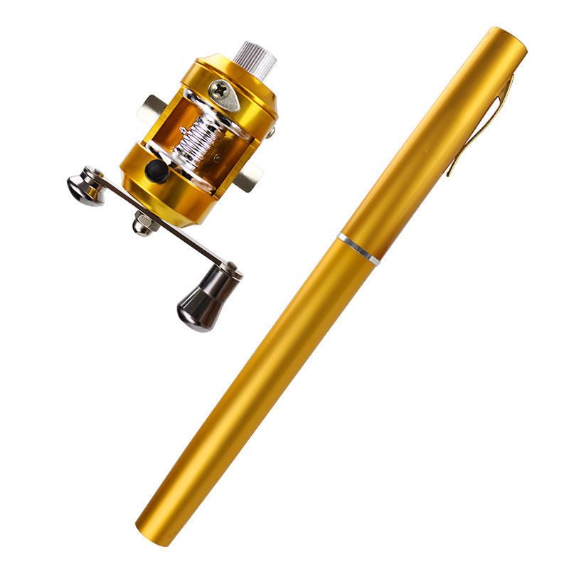 Gold fishing (non-throwing) poles (with wheel and no wire)